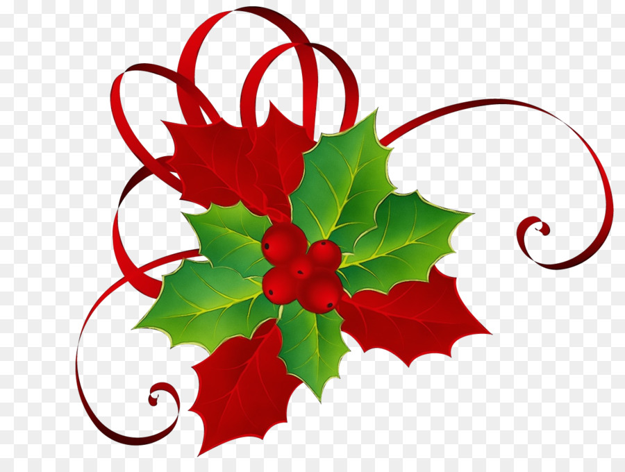 Christmas Holly Decoration Clipart - Free PNG Download
