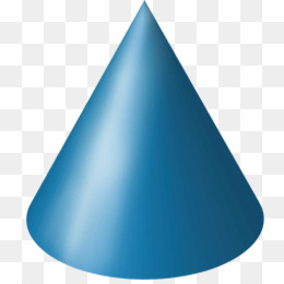 A smooth, glossy blue 3D cone on a transparent background, rendered with gradient shading for depth and realism.