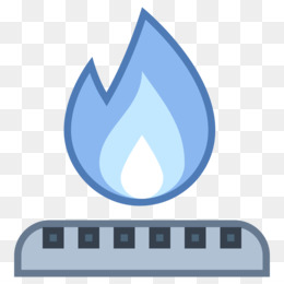 Blue stylized flame icon representing gas combustion or heating, set against transparent background.