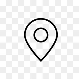 Simple black outline of a location pin icon on transparent background.