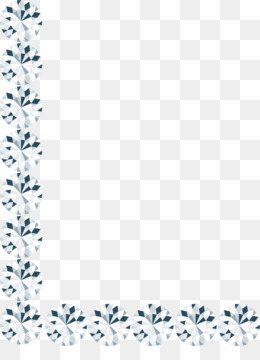 Decorative floral border with blue-gray leaf motifs on transparent background, forming L-shaped frame.