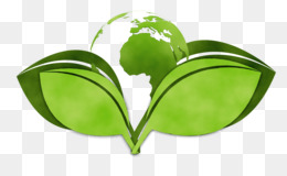 Green leaves cradling a stylized Earth globe, symbolizing environmental protection and sustainability.