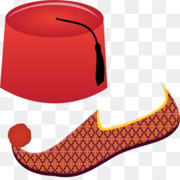 Traditional Ottoman-Style Fez and Slipper - Cultural Attire Illustration