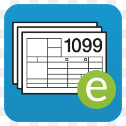 Icon representing IRS Form 1099 e-filing with document stack and green 'e' symbol.