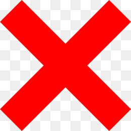 Bold red X symbol on transparent background indicating cancellation, error, or rejection.