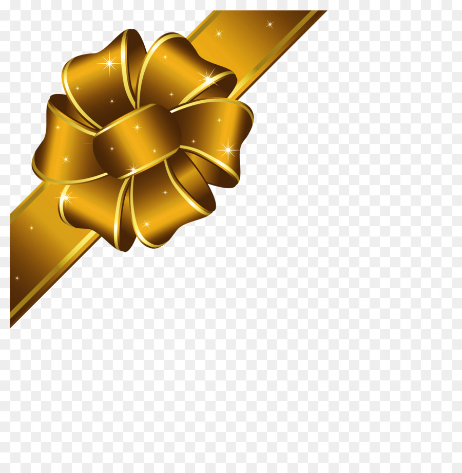 Golden Gift Bow PNG - Premium Decorative Ribbon for Celebrations