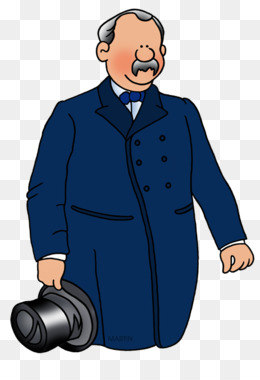 Cartoon illustration of a mustachioed man in a navy blue coat holding a vintage camera.