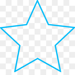 Blue outlined five-pointed star on transparent background, minimalist vector design.