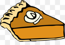 A cartoon-style slice of pumpkin pie with a dollop of whipped cream on top and fluted crust edge.