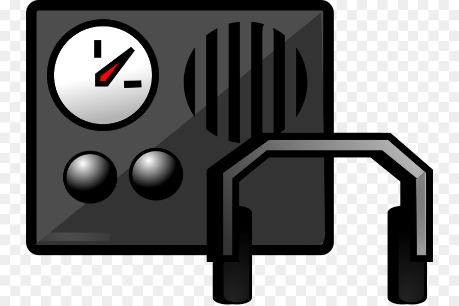 Vintage Radio with Headphones - Classic Audio Device Illustration