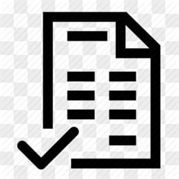 Document icon with a checkmark indicating approval, verification, or completed form.