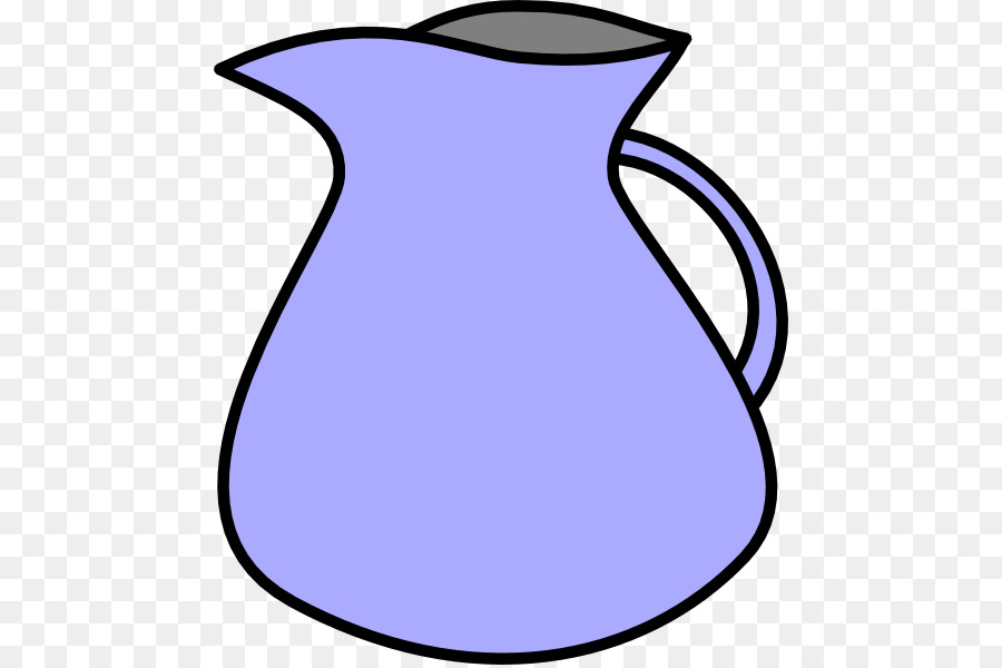 Light purple cartoon-style pitcher with gray rim and handle, on transparent background.