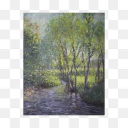Tranquil Forest Stream Painting - Nature Art for Calm & Inspiration