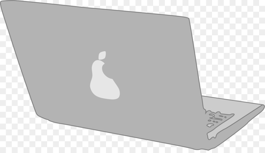 Illustration of a Laptop with Pear Logo - Free PNG Clipart