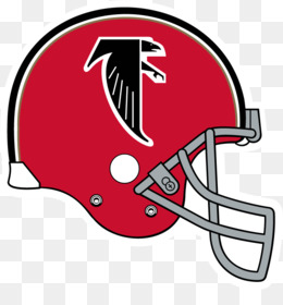 Atlanta Falcons NFL football helmet logo with red shell, black falcon emblem, and silver facemask.