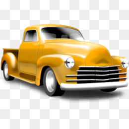 Vintage Yellow Pickup Truck - Classic Automotive Illustration
