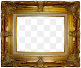 Elegant Gold Baroque Picture Frame - Premium Decorative Frame PNG