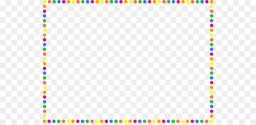 Colorful dotted rectangular frame on transparent background, ideal for graphic overlays or borders.