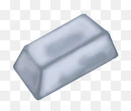 Shiny silver metal ingot with smooth beveled edges on transparent background