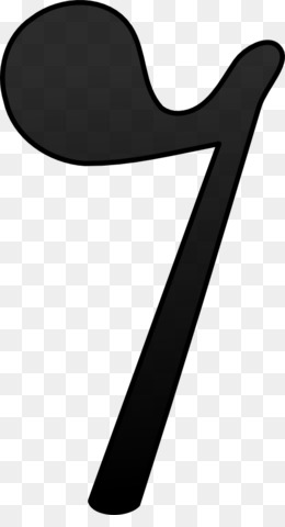 Black eighth note musical symbol on transparent background