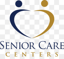 Senior Care Centers logo featuring two stylized figures forming a heart in navy and gold.