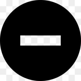 Black circular icon with a white horizontal minus sign in the center, indicating subtraction or removal.
