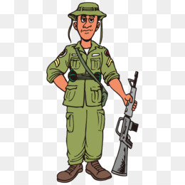 Military Soldier Cartoon Illustration - Free PNG Clipart