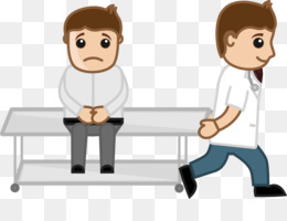 Doctor Approaching Anxious Patient - Medical Consultation Illustration