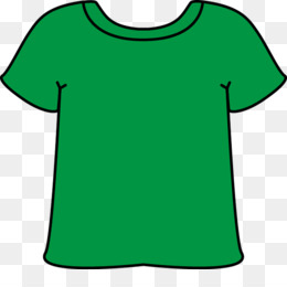 Simple green short-sleeve t-shirt illustration on transparent background