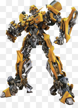 Yellow and black robot warrior in dynamic battle pose, detailed mechanical armor and weapons visible.