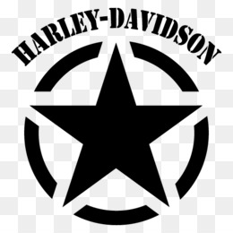 Harley-Davidson logo featuring a black five-pointed star inside concentric circles with brand name arched above.