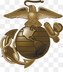 United States Marine Corps emblem featuring a globe, anchor, and eagle in gold.