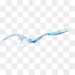 Dynamic blue water splash in mid-air against transparent background