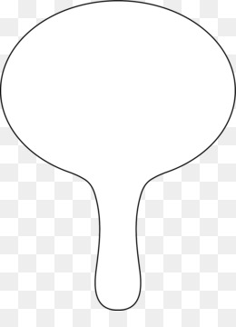 Simple black outline of a classic hand mirror on transparent background.