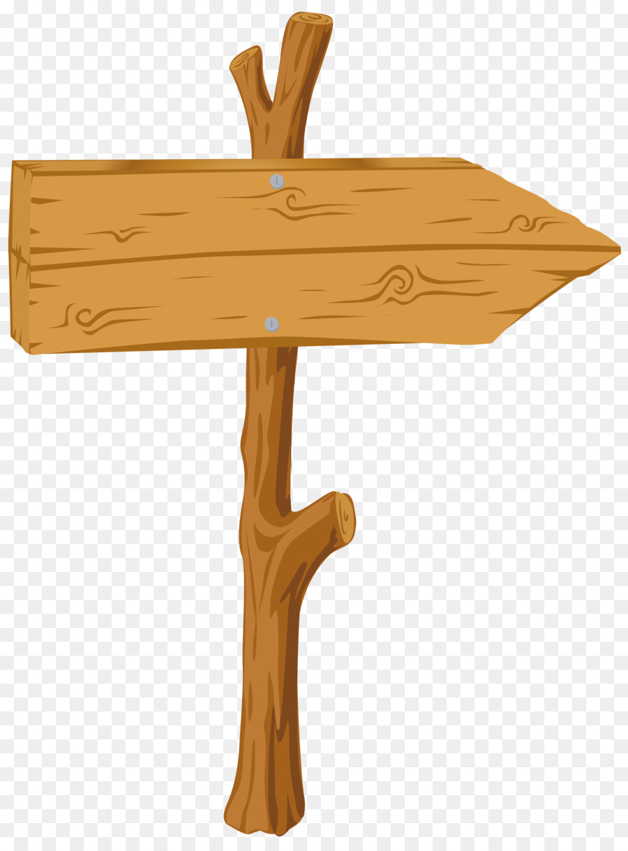 Rustic Wooden Directional Sign Clipart - Free PNG Download