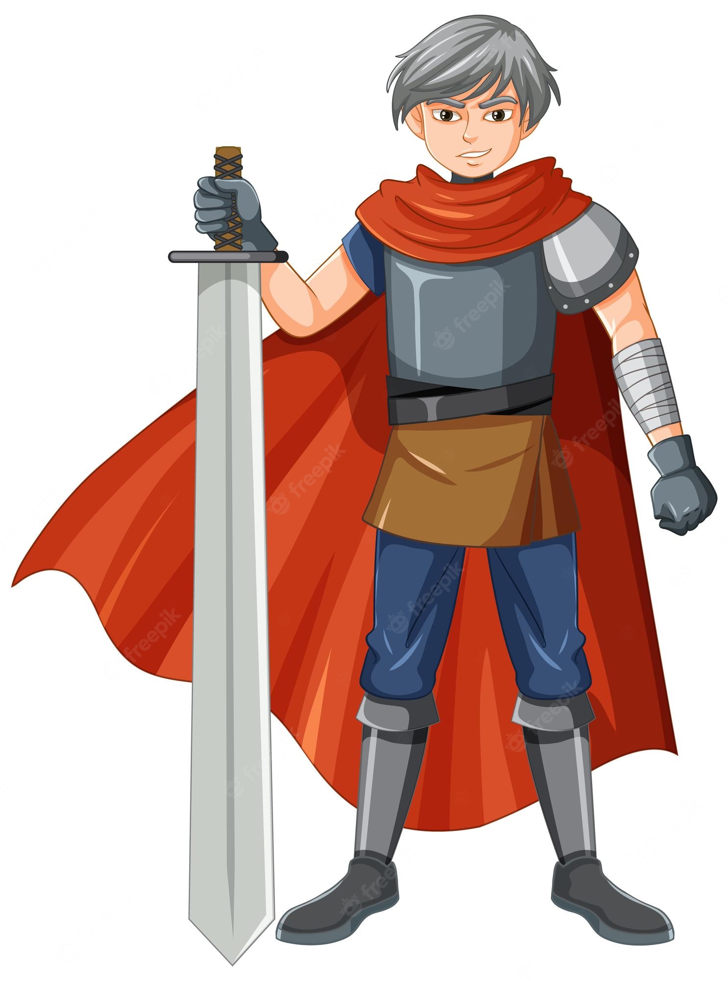 Brave Knight with Sword - Fantasy Hero Illustration