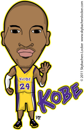 Kobe Bryant Cartoon Illustration - Iconic Lakers Legend Tribute