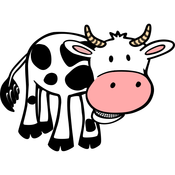 Friendly Cartoon Cow Illustration for Kids & Farm Themes