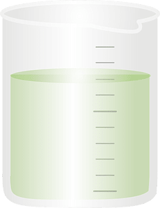Beaker with Green Liquid - Laboratory Measurement Illustration