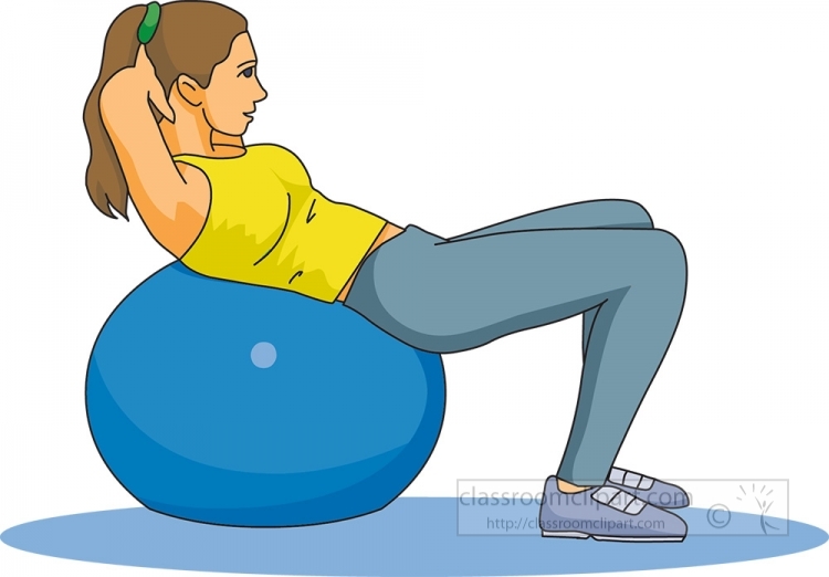 Lady Performs Fitness Exercise Using Ball 48919 