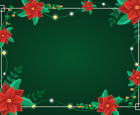 Christmas Poinsettia Frame - Free Holiday Border Graphic