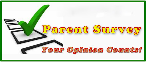 Green checkmark over checklist boxes with text "Parent Survey - Your Opinion Counts!"