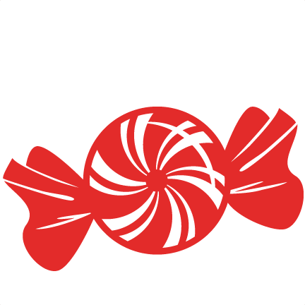 Red wrapped candy with white swirl pattern, stylized vector illustration.