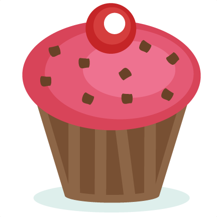Pink-frosted cupcake with chocolate sprinkles and a red cherry on top, in a brown paper liner.