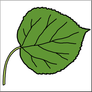 Clip Art: Leaf: Aspen B&W – Abcteach - Clip Art Library