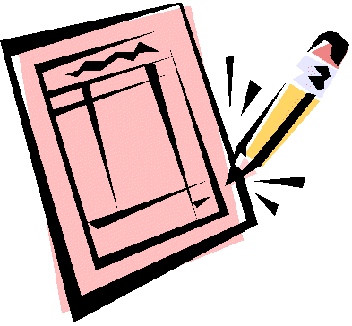 Edit Document Icon - Pencil Writing on Paper Graphic