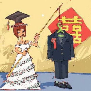Graduation to Marriage: Symbolic Cartoon Illustration of Academic Achievement and Wedding