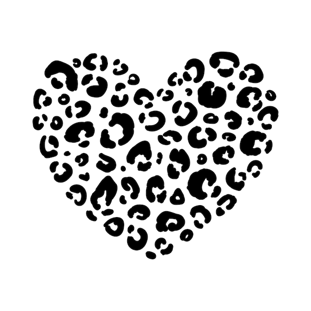 cheetah skin heart, animal print - free svg file for members - SVG Heart