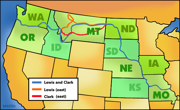Lewis and Clark Expedition Route Map - Historical Journey Across the West