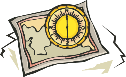 Navigation Map with Compass - Visual Guide for Orientation and Exploration
